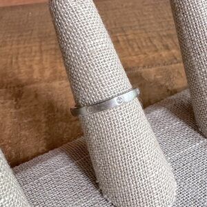 Silvertone & CZ Dainty Contemporary Stack Ring by Park Lane Jewelry